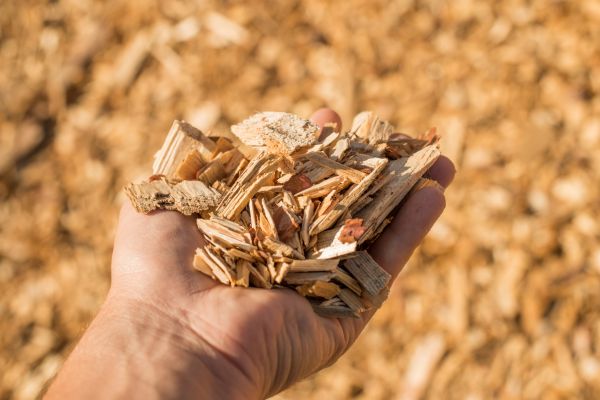 Wood Chips Spreading in Cheyenne